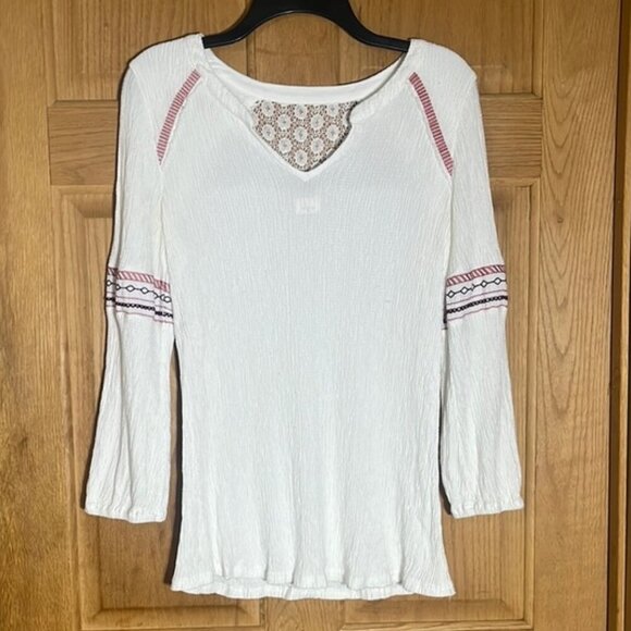 Skies Are Blue Tops - Skies are Blue White Boho Peasant Top